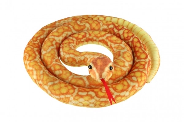 Serpente gigante in peluche arancione-giallo