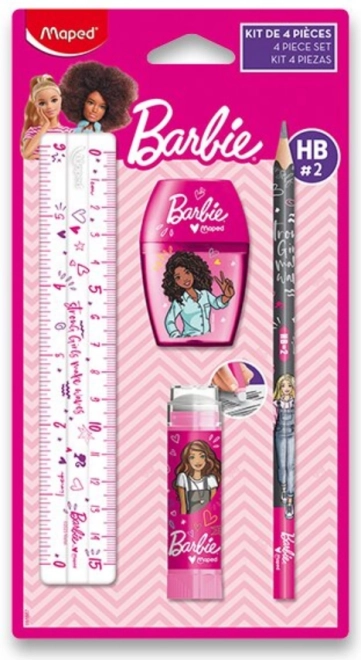 Set di cancelleria Barbie 4 pezzi