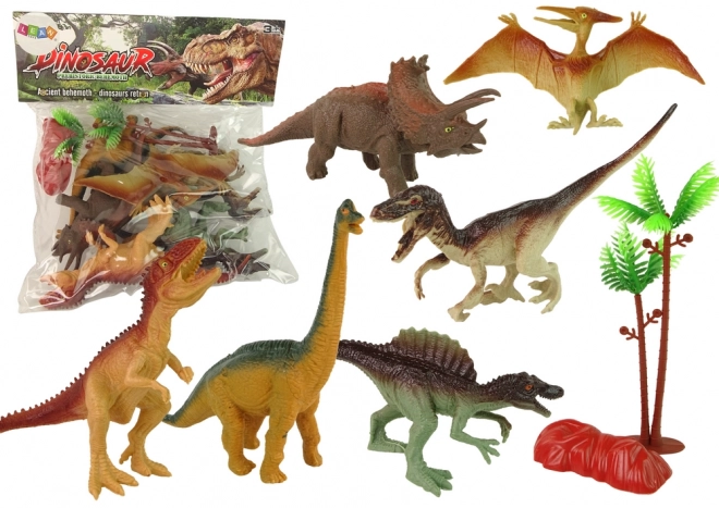 Set di figure dinosauri con accessori 8 pezzi