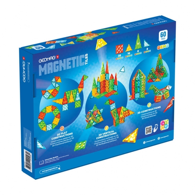 Set Magnetico Geomag Gems 60 Pezzi