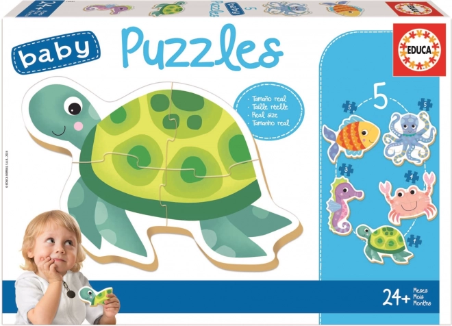 Puzzle per bambini animali acquatici EDUCA