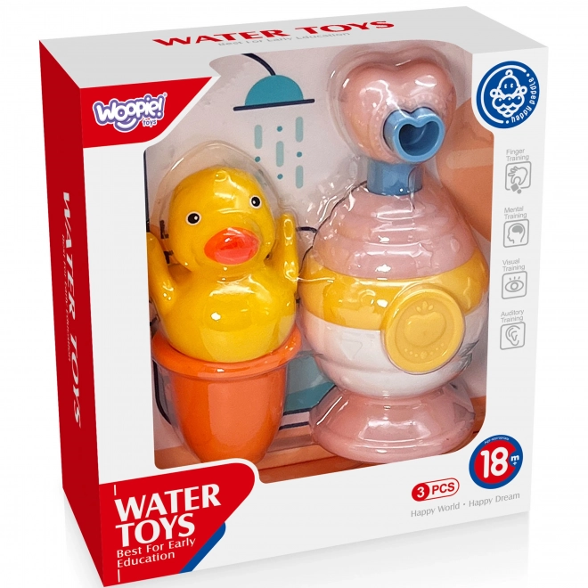 Set bagnetti per bambini con bicchiere, anatra e dispenser sapone