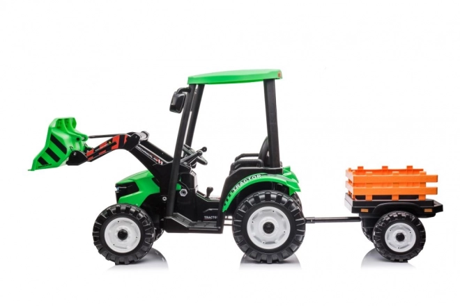 Trattore elettrico Hercules con rimorchio verde 24V