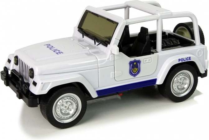 fuoristrada della polizia bianco con effetti e motore a retrocarica