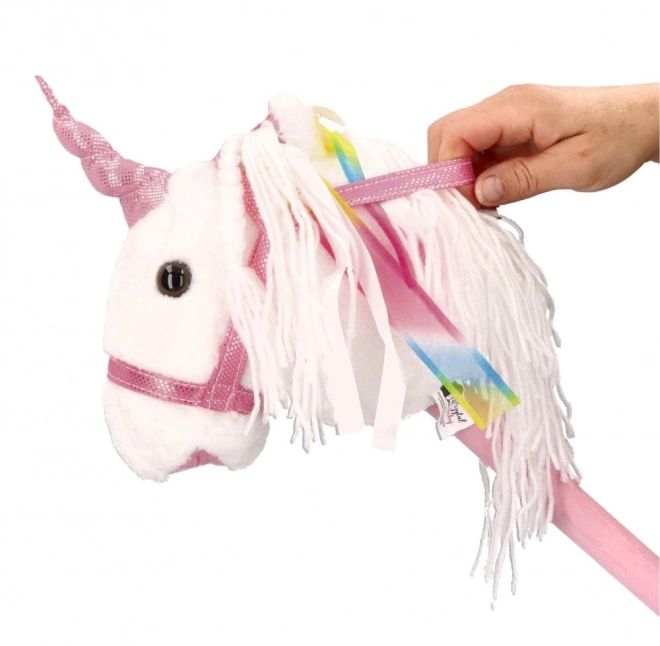 Unicorno rosa su bastone Rosa Hobby Horse