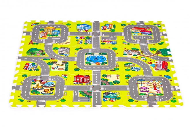 Tappeto puzzle in schiuma per bambini città 9 elementi