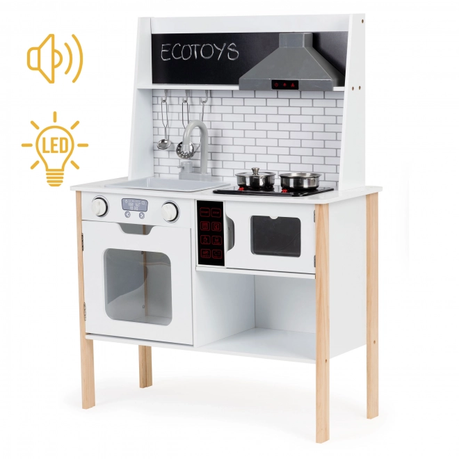 Cucina in legno per bambini Ecotoys con suoni e luci