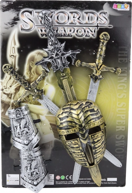 Set da cavaliere con maschera e spade