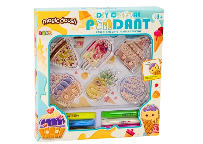 Kit Creativo Vetrate Pendenti Cupcake Pizza Ananas