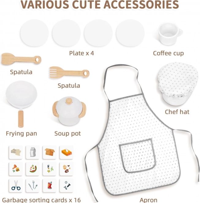 Cucina interattiva in legno 9 in 1 con lavatrice e lavagna Woopie Green