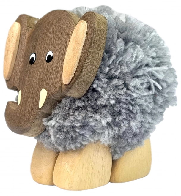 Figura in legno XL pompon elefante