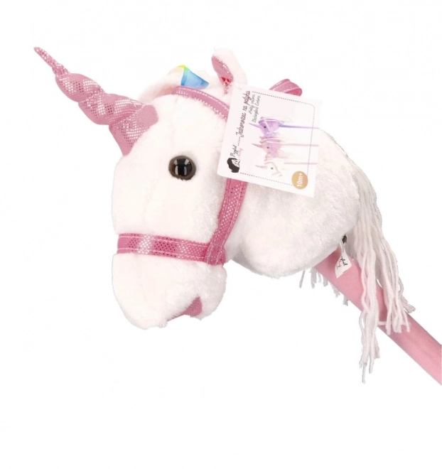 Unicorno rosa su bastone Rosa Hobby Horse