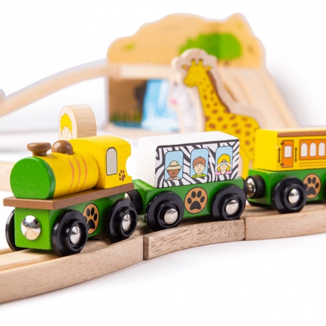 Bigjigs Rail pista di treni in legno Safari