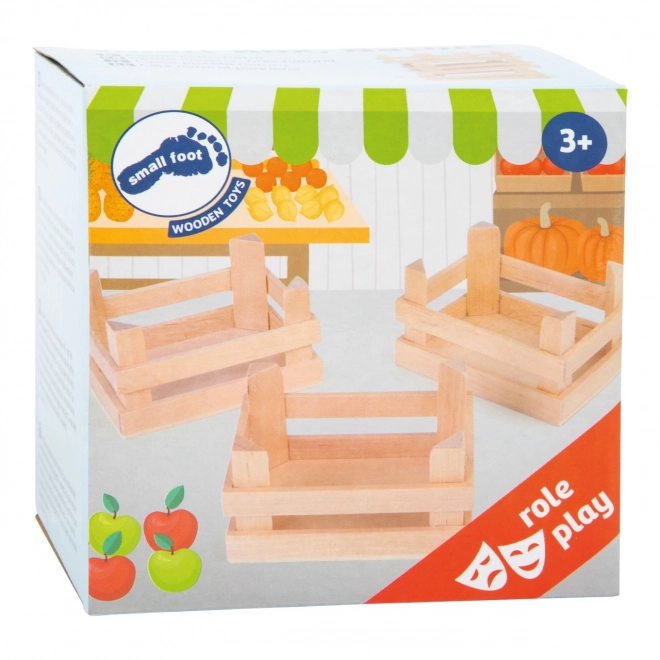 Set cassette di legno piccole 3 pezzi