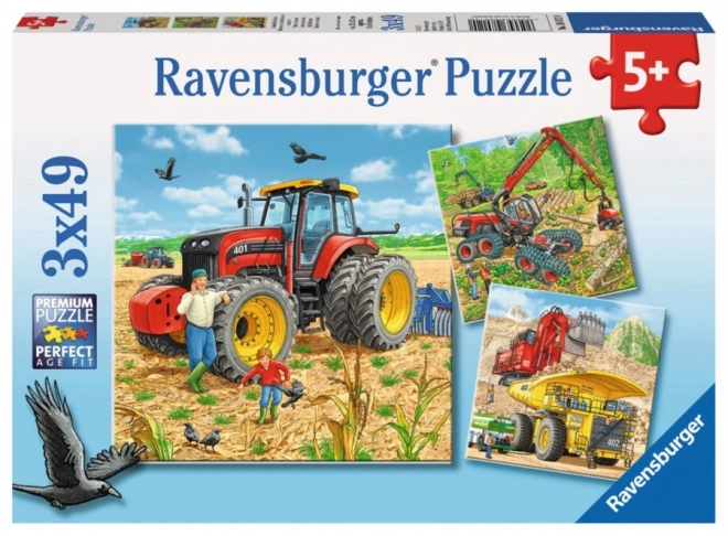 Puzzle Grandi Macchine 3x49 pezzi di RAVENSBURGER