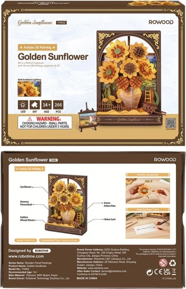 RoboTime 3D puzzle di legno - Girasoli Dorati