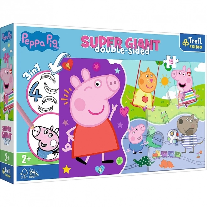 Puzzle Doppia Faccia Peppa Pig Super Gigante