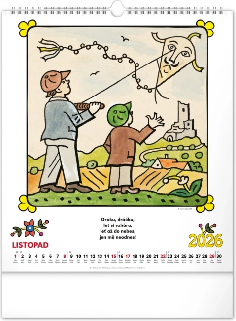 Calendario da parete Josef Lada - Filastrocche 2026