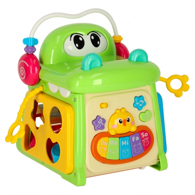 Cubo educativo con sorter e pianola Coccodrillo 4 in 1