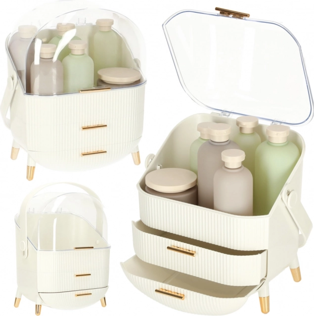 organizer cosmetico bianco con cassetti