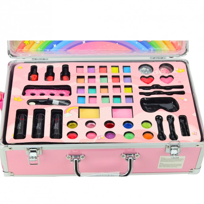 Set bellezza in valigia con ruote Unicorno rosa
