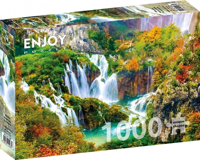 Puzzle Cascate di Plitvice in autunno 1000 pezzi