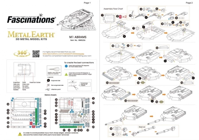 Puzzle 3D Metal Earth Tank M1 Abrams