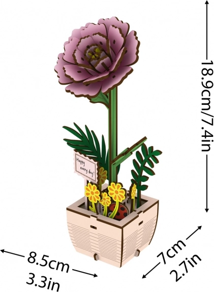 Puzzle in legno fiore Peonia