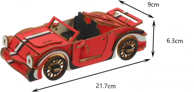 Puzzle 3D in legno cabrio rosso