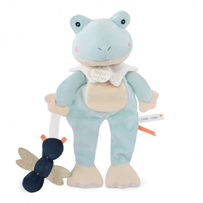 Doudou regalo set peluche rana con libellula 27 cm