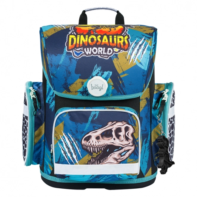 SET BAAGL 3 Ergo Dinosaurs World: cartella, astuccio, sacchetto