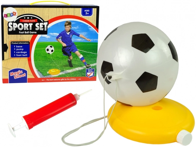 Set calcio con palla su corda e pompa