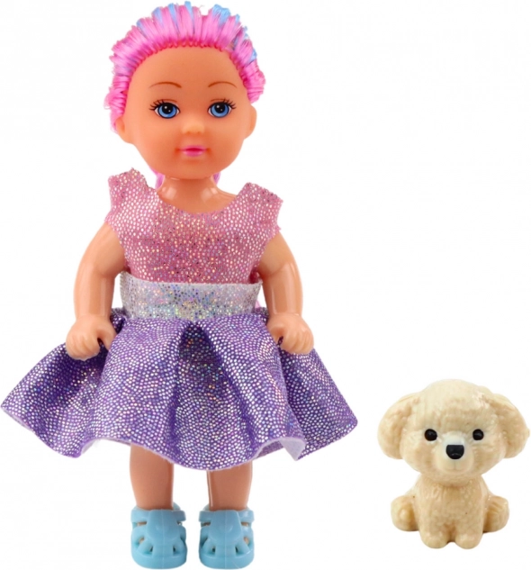 Mini Bambola in Vestito con Cagnolino