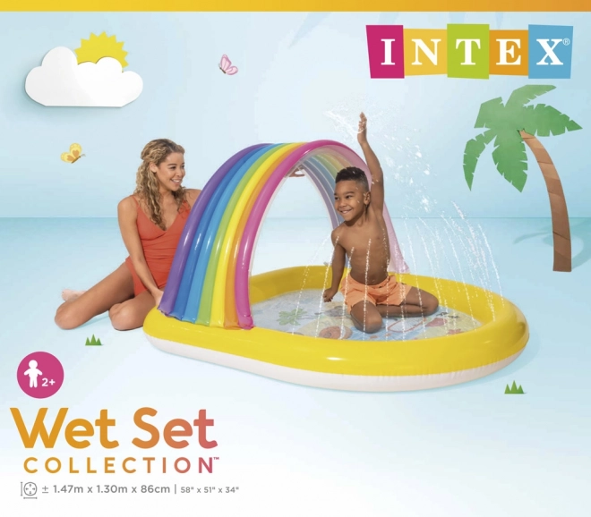 Piscina gonfiabile con arcobaleno