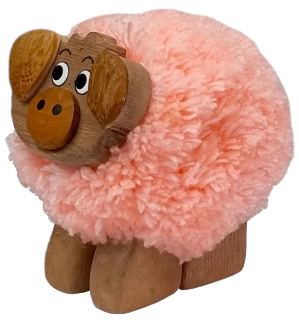 Figura in legno XL con pompon Maialino