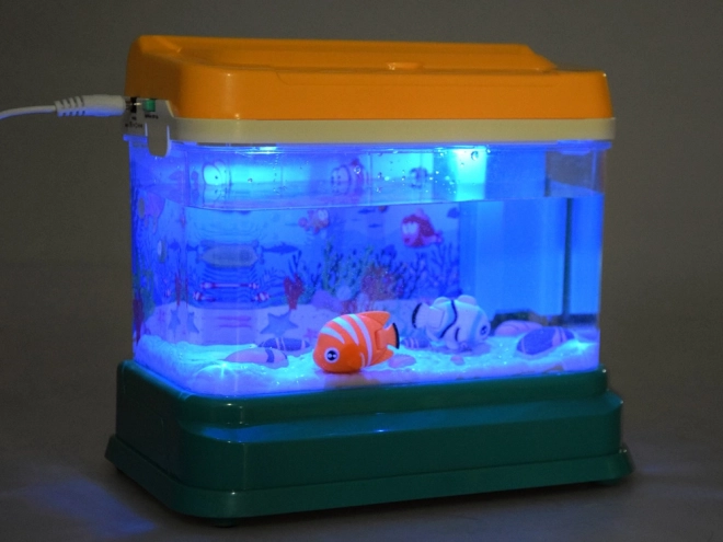 Lampada acquario interattiva con pesci magnetici