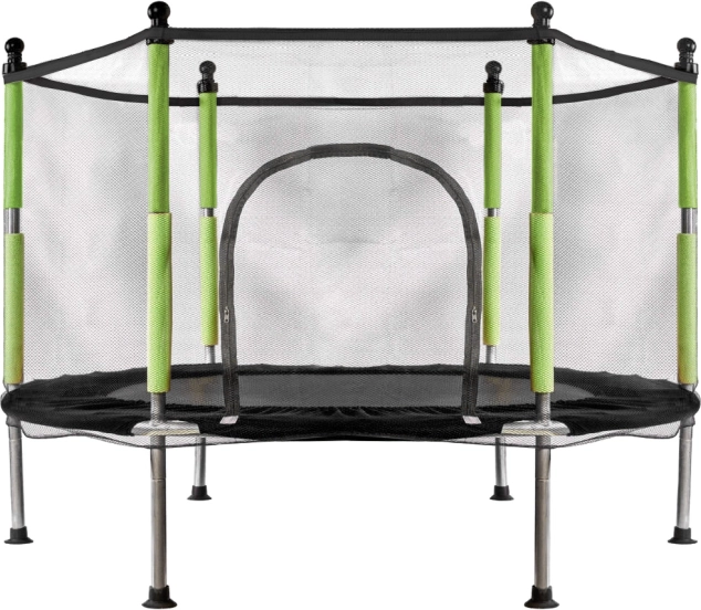 trampolino da giardino per bambini con rete verde 140 cm