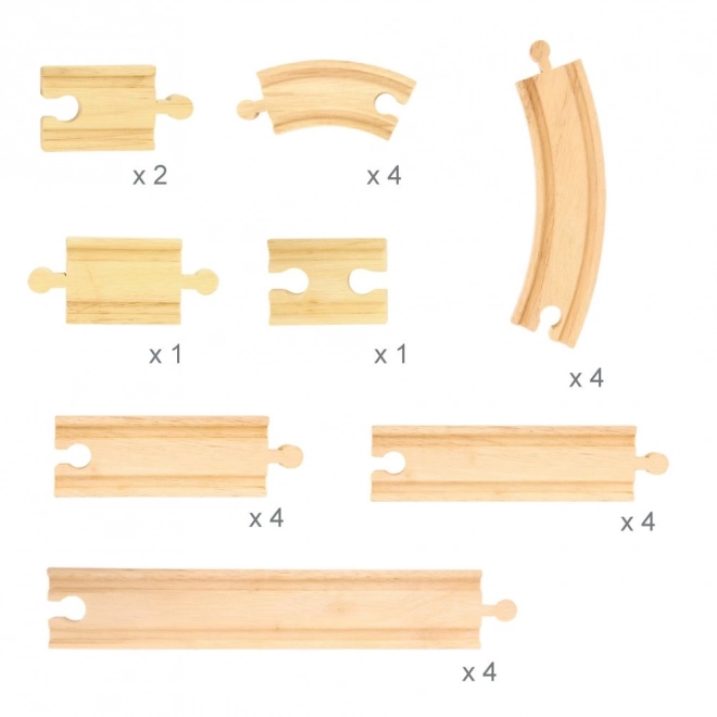 Set di binari in legno 24 pezzi Bigjigs Rail