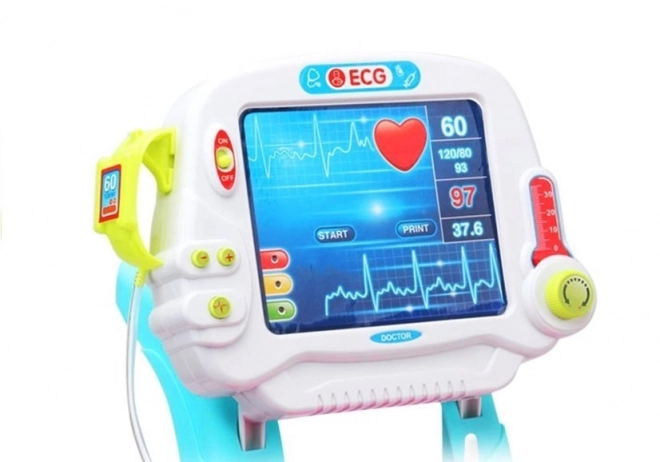 Set medico con carrello EKG 17 pezzi