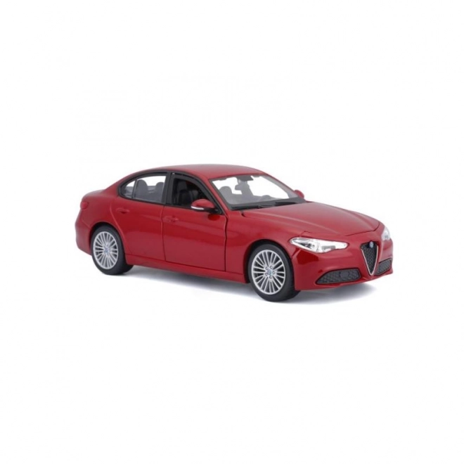 alfa romeo giulia modello scala 1:24 in metallo rosso metallizzato