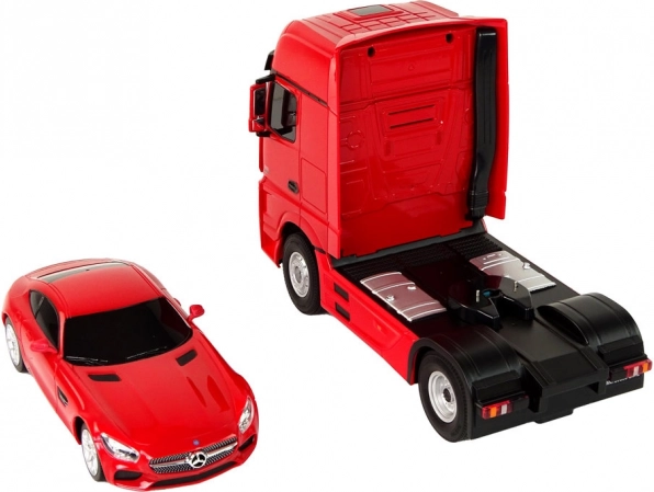 Macchinina R/C Mercedes-Benz con pianale - rosso
