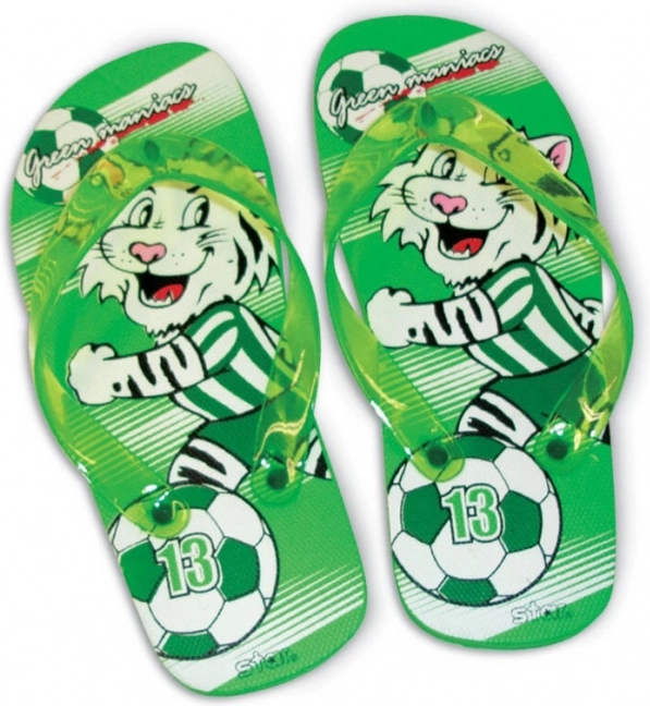 Sandali MaDe con tigre e pallone da calcio verdi