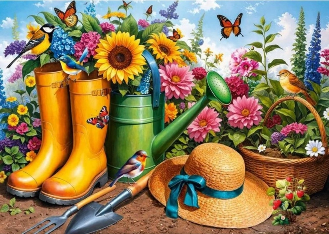 Puzzle Stivali d'oro in giardino 1000 pezzi