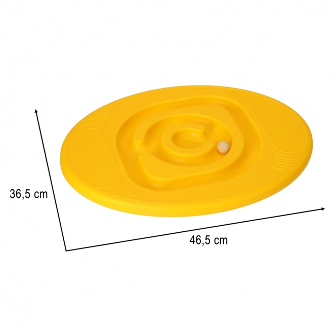 Tavola da equilibrio gialla con labirinto per bambini