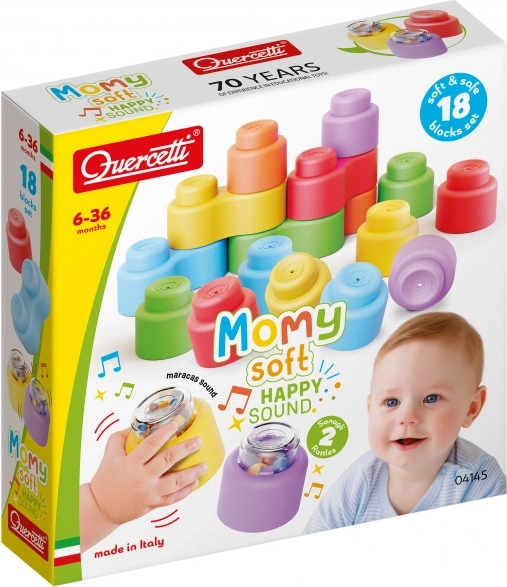 Momy cubi morbidi colorati e sonori - 18 pezzi