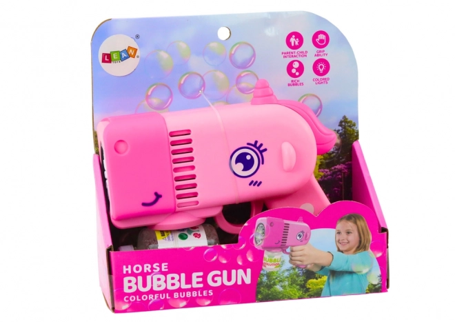 Pistola Bolle di Sapone Con Luci Rosa Dino