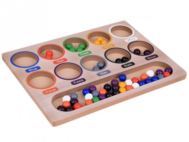 Gioco Montessori con Perline Colorate e Vassoio