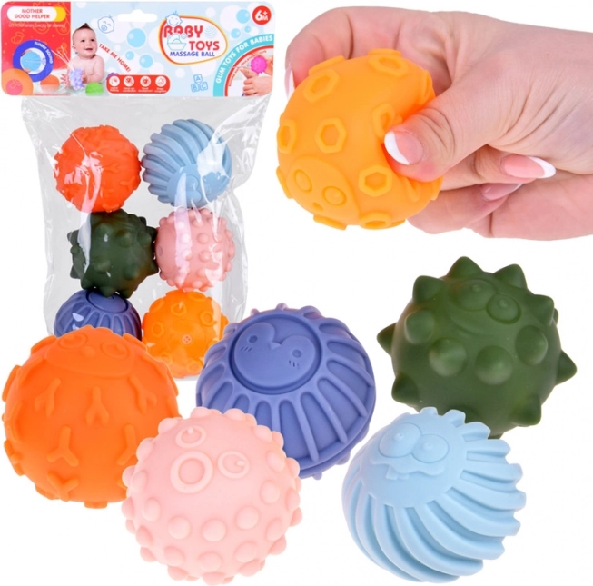 Palline sensoriali colorate per bambini, 6 pezzi