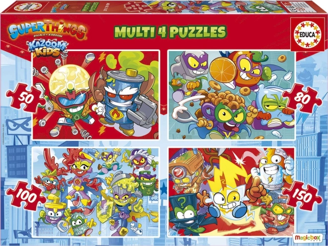 Puzzle Superthings 4 in 1 EDUCA