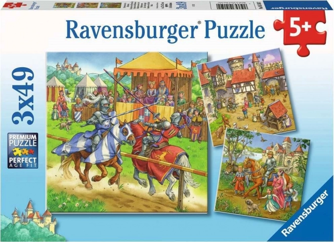 Puzzle Torneo Cavalleresco Ravensburger 3x49 pezzi